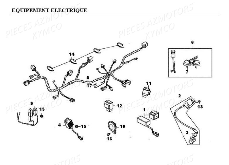 Equipement Electrique KYMCO Pièces KXR 50 / MAXXER 50 2T EURO II (LA10BA/BD)