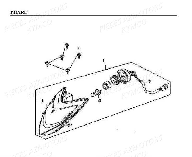 PHARE KYMCO Pièces Quad Kymco KXR/MAXXER 50
