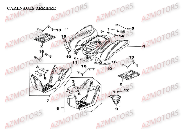 Carenages Arriere AZMOTORS 