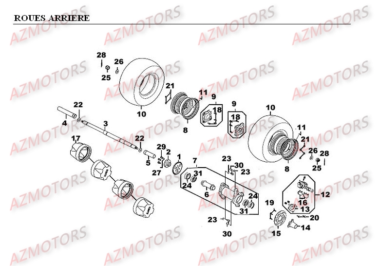 Roues Arriere AZMOTORS 