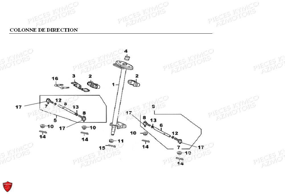 COLONNE DE DIRECTION KYMCO KXR 90 MAXXER 90 E2