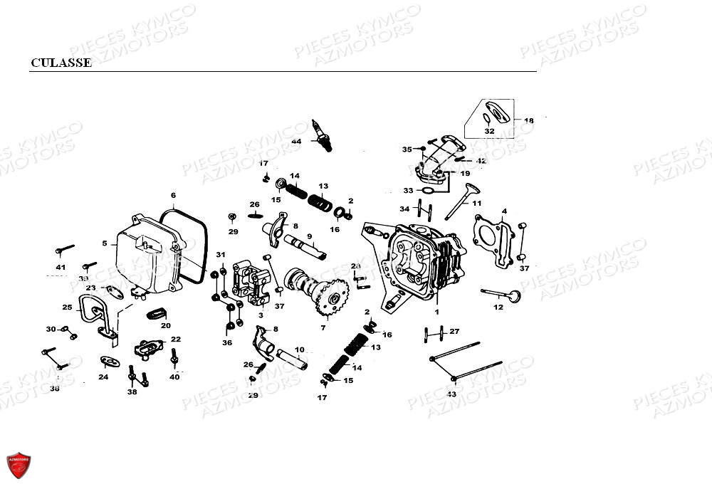 Culasse KYMCO Pièces KXR 90 4T EURO II / MAXXER 90 4T EURO II (LB20AD)