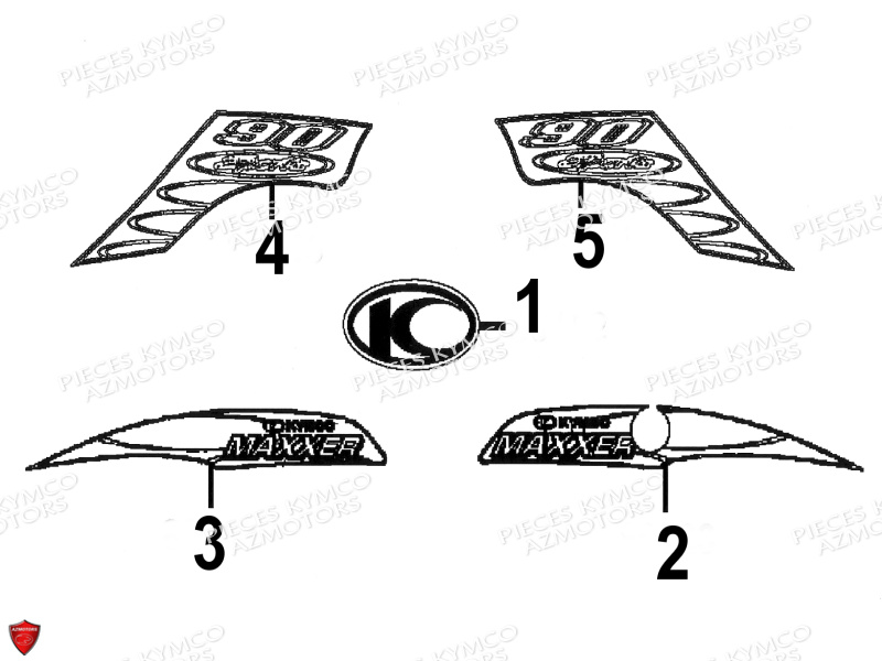Decors Maxxer KYMCO Pièces KXR 90 4T EURO II / MAXXER 90 4T EURO II (LB20AD)
