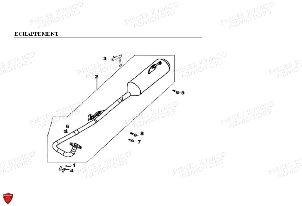 ECHAPPEMENT KYMCO Pièces Quad Kymco KXR/MAXXER 90