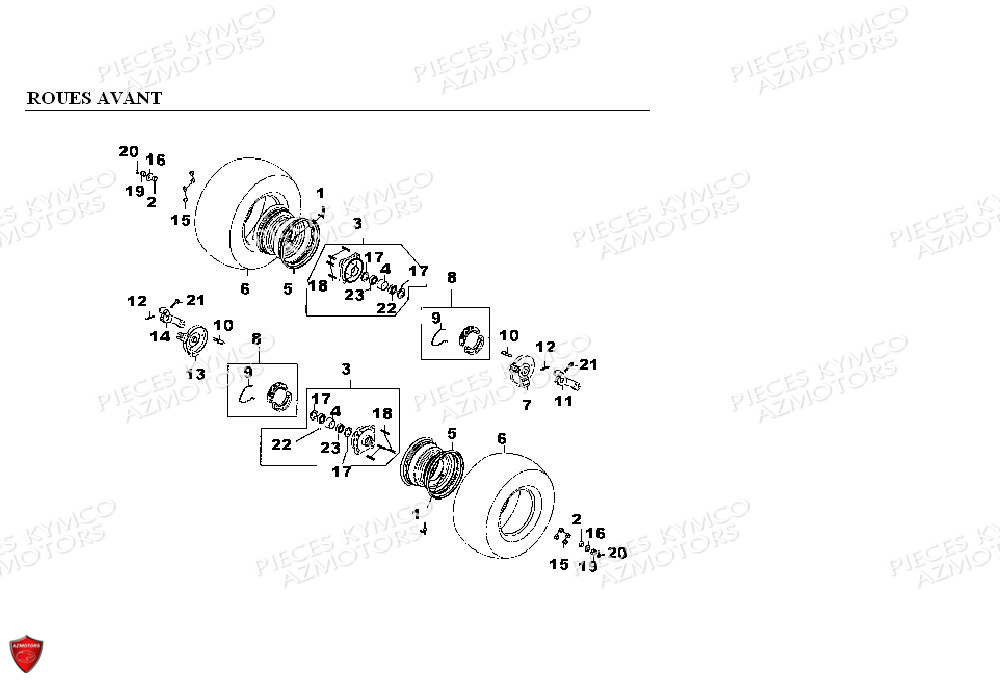 PNEU AVANT MAXXIS M939 18/7-8 (10J)  KYMCO pour ROUES AVANT de KXR 90 MAXXER 90 E2
