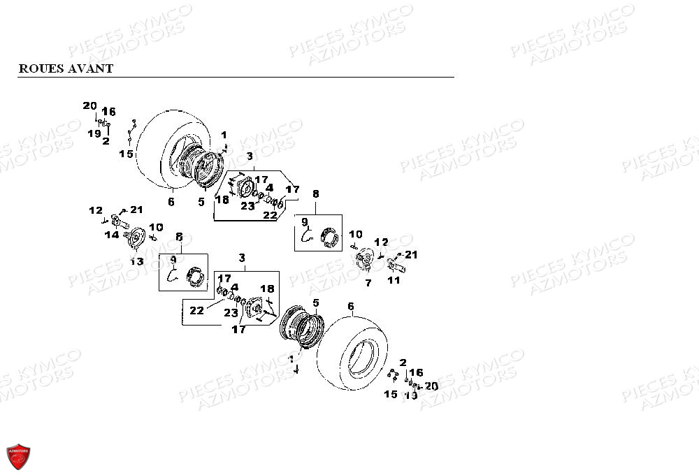 ROUES AVANT pour KXR 90 MAXXER 90 E2