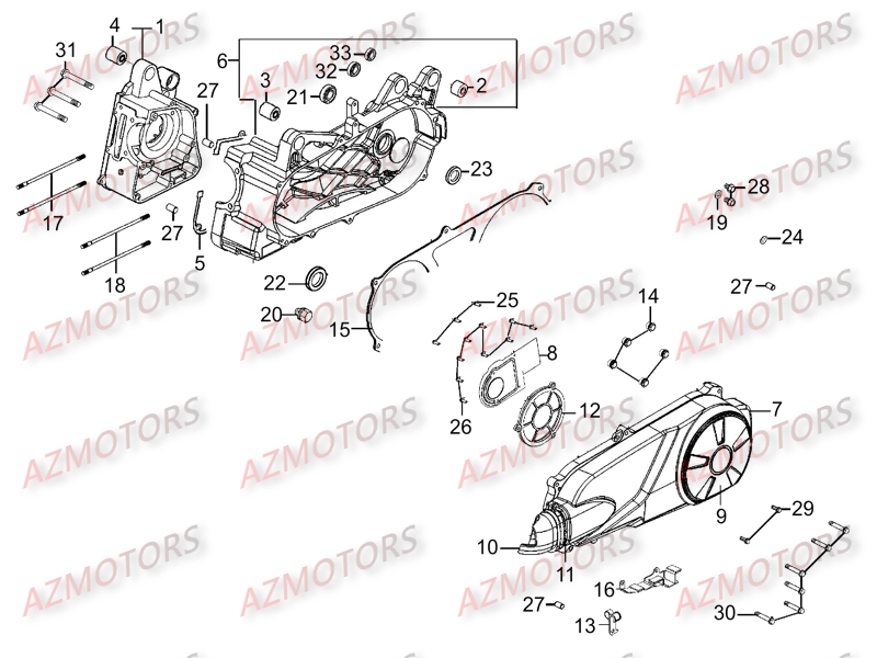 Carter Moteur KYMCO Pièces Scooter Kymco G-DINK 300 I 4T EURO III