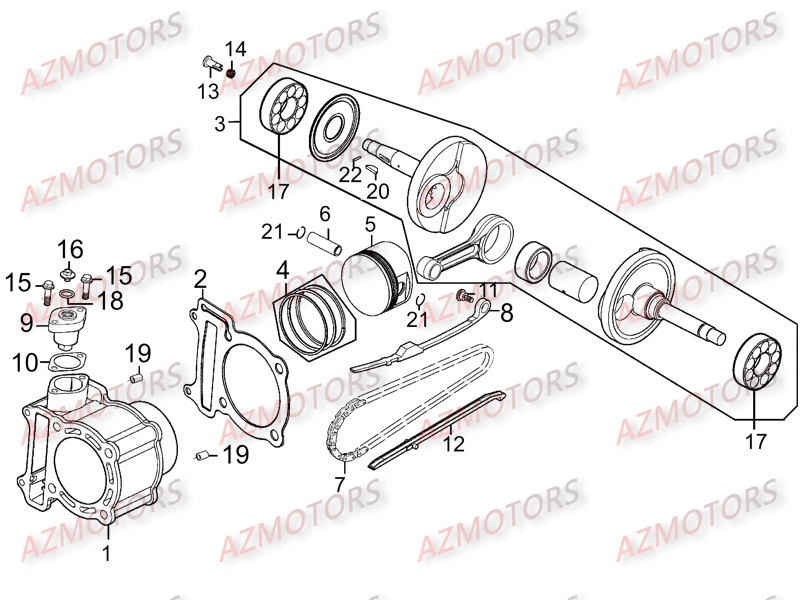 Cylindre Piston KYMCO Pièces Scooter Kymco G-DINK 300 I 4T EURO III