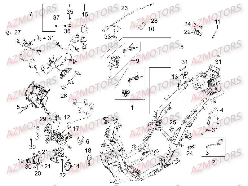 EQUIPEMENT_ELECTRIQUE KYMCO Pièces Scooter Kymco GRAND DINK 250 4T EURO I 