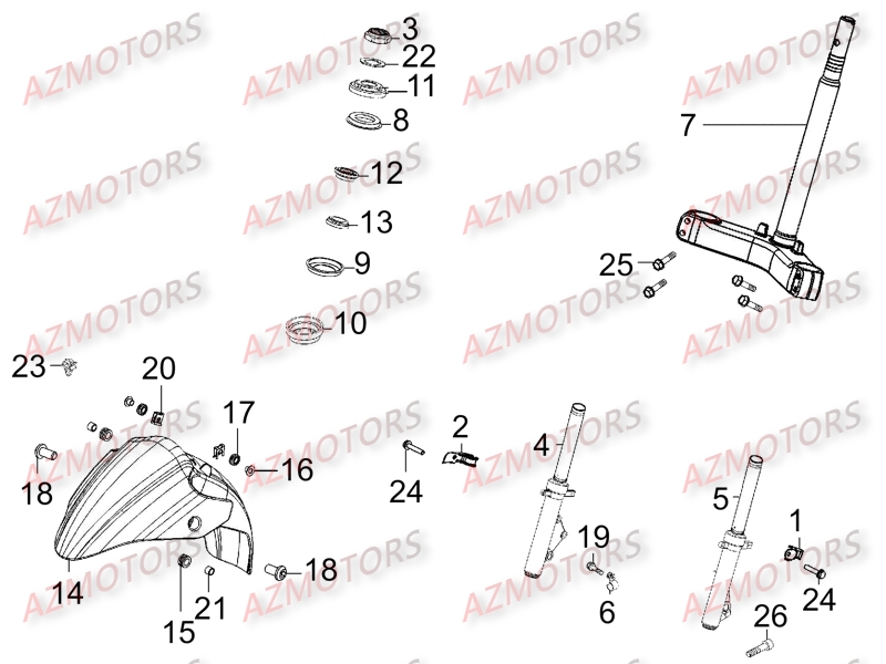 Fourche KYMCO Pièces Scooter Kymco G-DINK 300 I 4T EURO III
