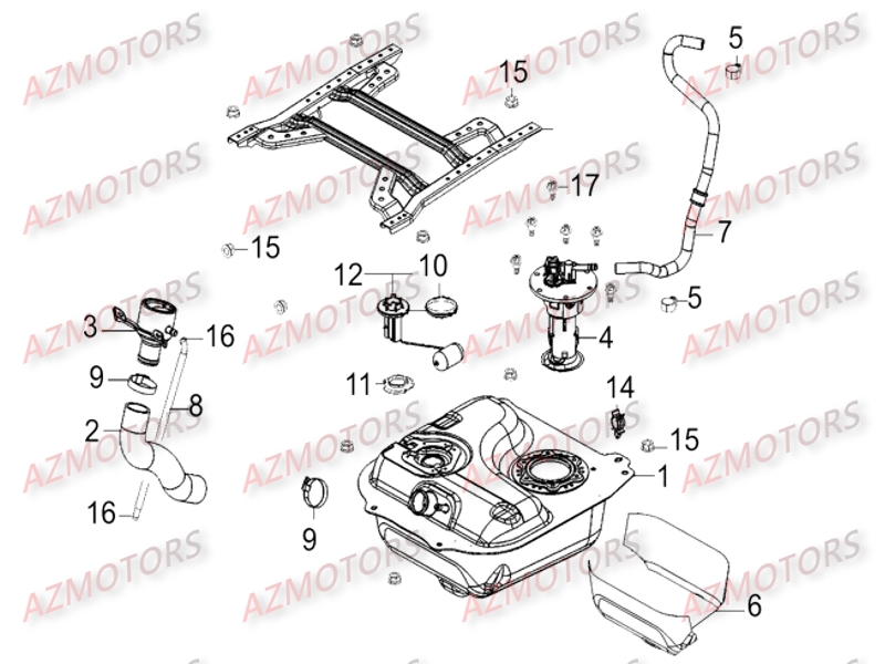 Reservoir A Carburant KYMCO Pièces Scooter Kymco G-DINK 300 I 4T EURO III