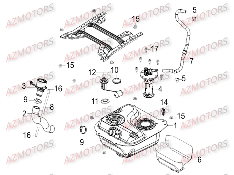 RESERVOIR_A_CARBURANT KYMCO Pièces Scooter Kymco GRAND DINK 250 4T EURO I 