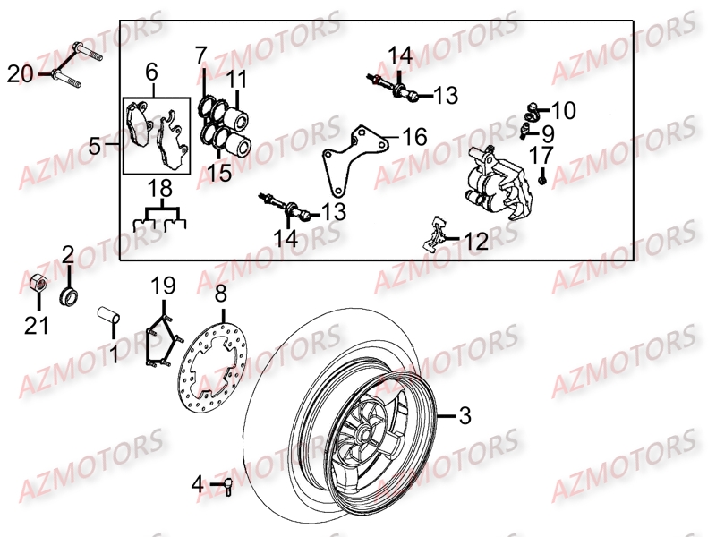 Roue Arriere KYMCO Pièces Scooter Kymco G-DINK 300 I 4T EURO III