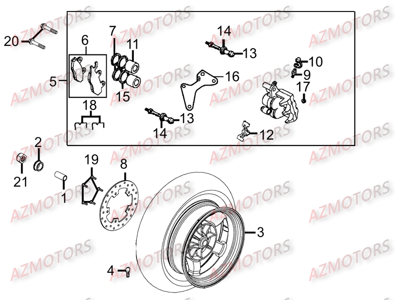 ROUE_ARRIERE KYMCO Pièces Scooter Kymco GRAND DINK 250 4T EURO I 