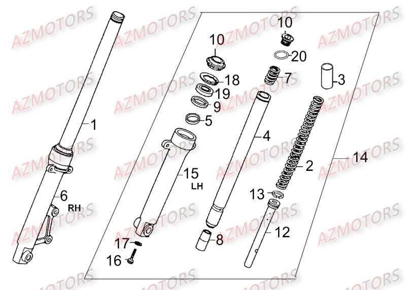 Baton De Fourche KYMCO Pièces_Moto_Kymco_ZING 125II_DARKSIDE_4T