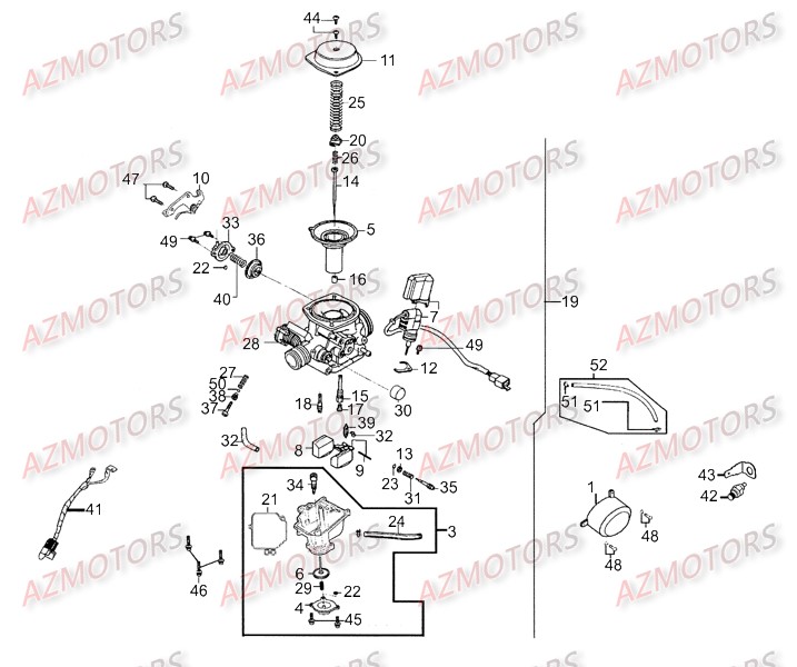 Carburateur KYMCO Pièces_Moto_Kymco_ZING 125II_DARKSIDE_4T