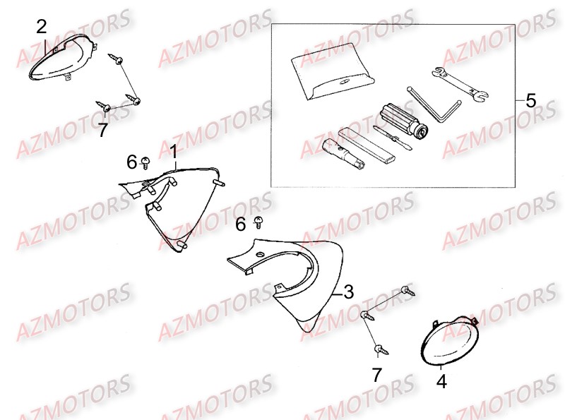 Carenages Lateraux KYMCO Pièces_Moto_Kymco_ZING 125II_DARKSIDE_4T