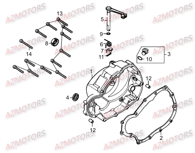 Carter Droit KYMCO Pièces_Moto_Kymco_ZING 125II_DARKSIDE_4T