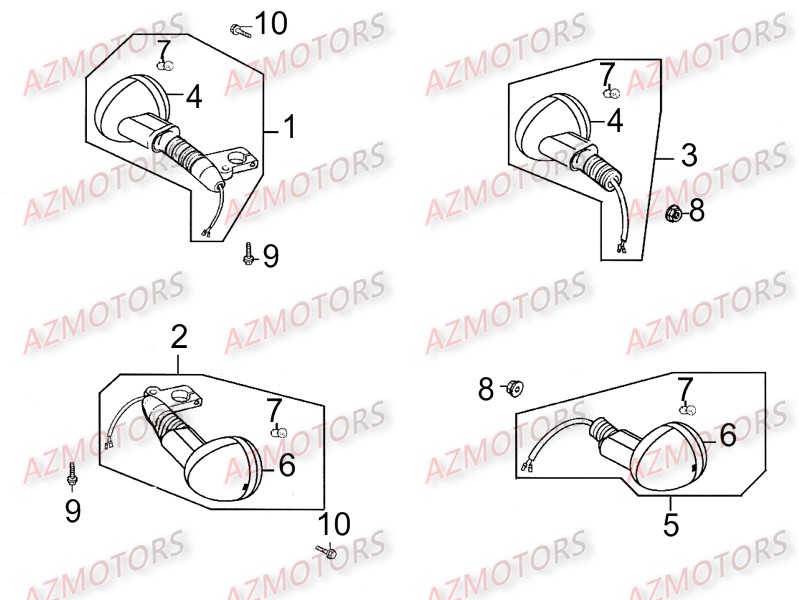 Clignotants KYMCO Pièces_Moto_Kymco_ZING 125II_DARKSIDE_4T