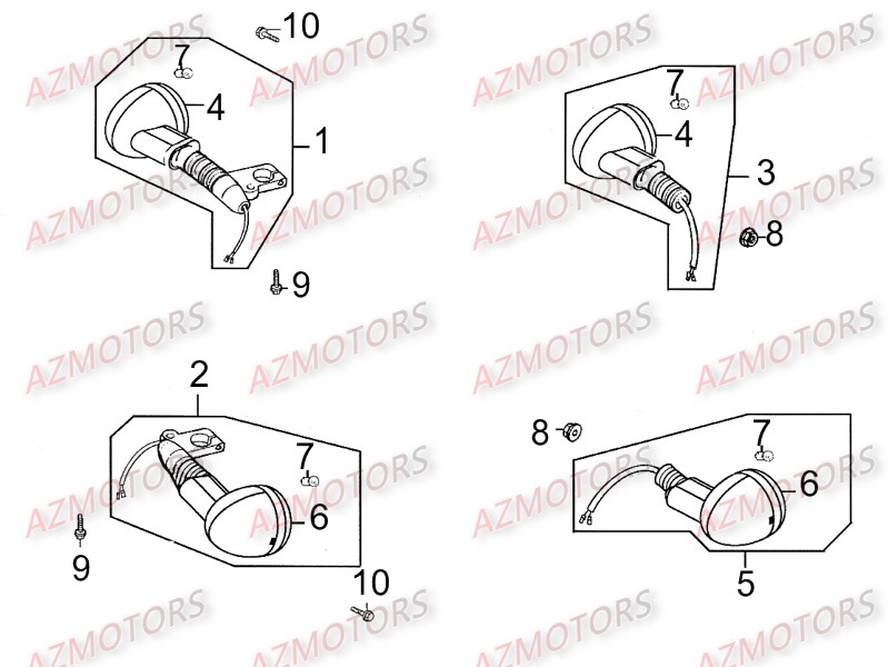 Clignotants KYMCO Pièces_Moto_Kymco_ZING 125II_DARKSIDE_4T