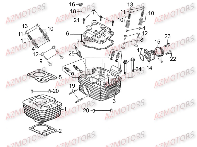 Culasse Cylindre KYMCO Pièces_Moto_Kymco_ZING 125II_DARKSIDE_4T