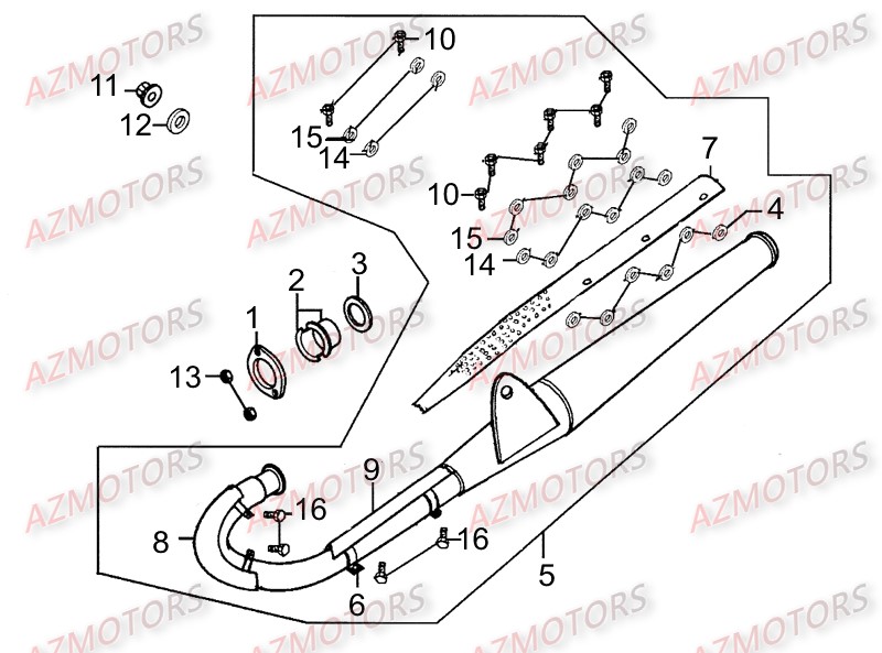 ECHAPPEMENT pour KYMCO ZING 125 DARK