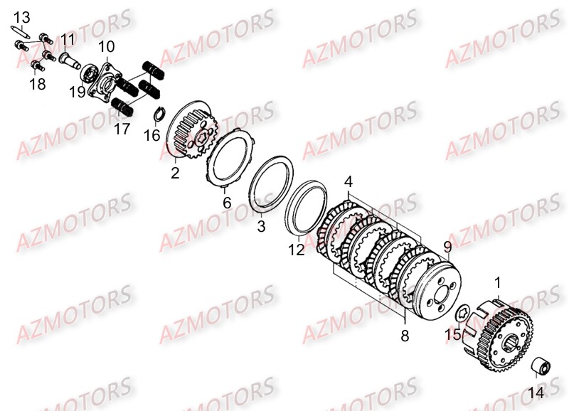 Embrayage KYMCO Pièces_Moto_Kymco_ZING 125II_DARKSIDE_4T