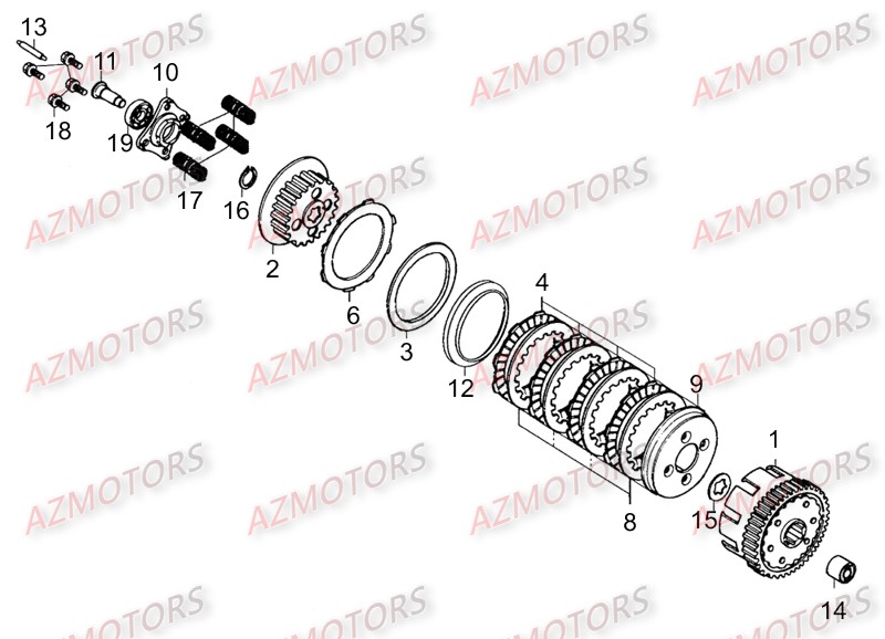 Embrayage KYMCO Pièces_Moto_Kymco_ZING 125II_DARKSIDE_4T