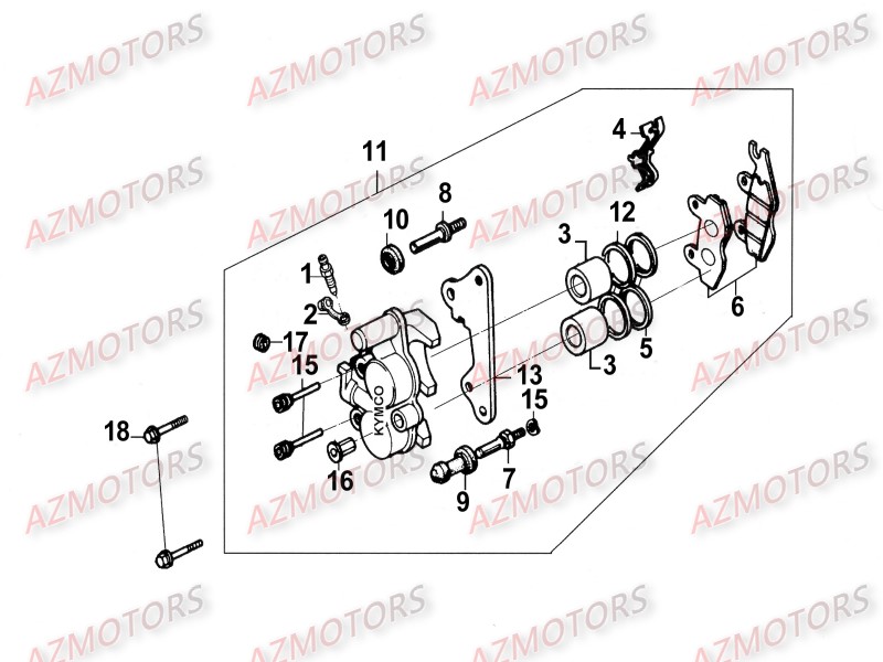 ETRIER AVANT KYMCO KYMCO ZING 125 DARK