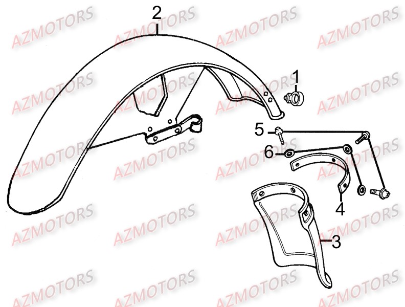 Garde Boue Avant KYMCO Pièces_Moto_Kymco_ZING 125II_DARKSIDE_4T