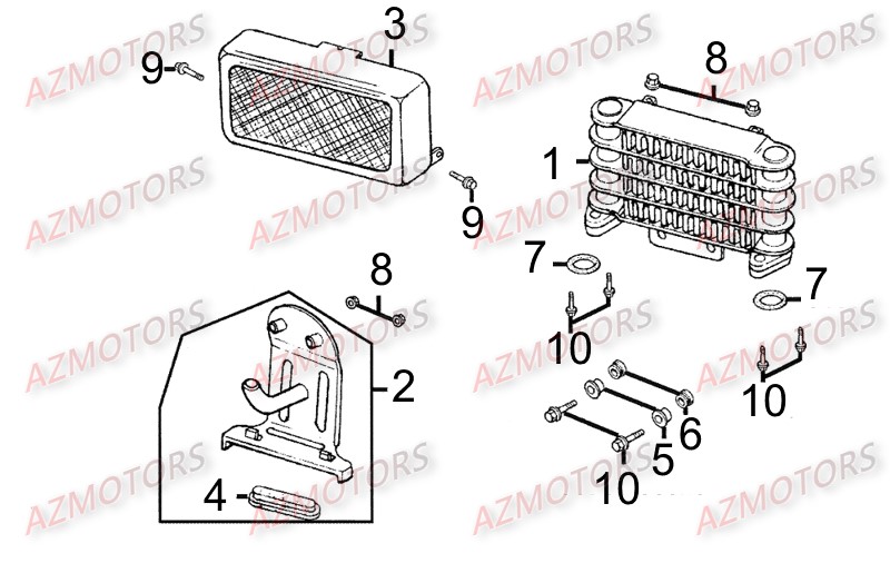 RADIATEUR pour KYMCO ZING 125 DARK