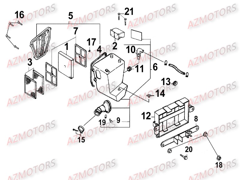 BOITE_A_AIR KYMCO Pièces Moto Kymco ZING 125II 4T EUROIII 