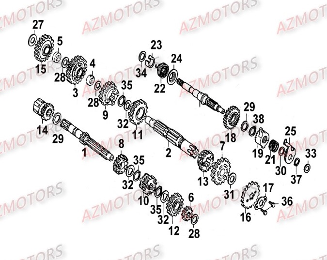Boite De Vitesses KYMCO Pièces_Moto_Kymco_ZING 125_II_4T