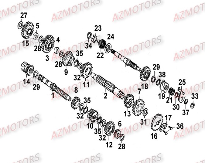 BOITE DE VITESSES pour KYMCO ZING 125 II