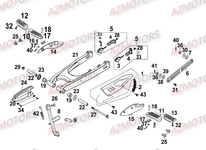 Bras Oscillant KYMCO Pièces_Moto_Kymco_ZING 125_II_4T