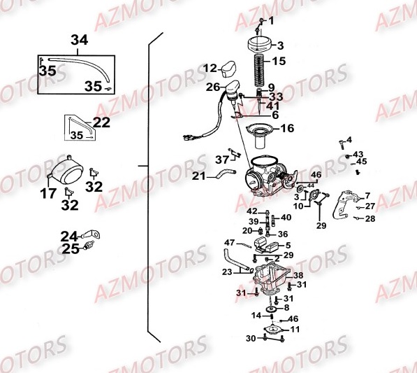 Carburateur KYMCO Pièces_Moto_Kymco_ZING 125_II_4T