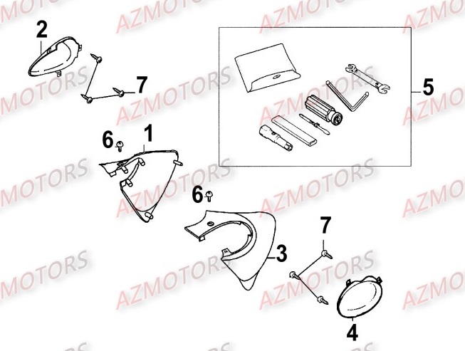 Carenages Arrieres KYMCO Pièces_Moto_Kymco_ZING 125_II_4T