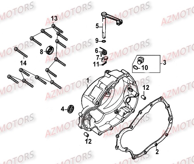 Carter D Embrayage KYMCO Pièces_Moto_Kymco_ZING 125_II_4T