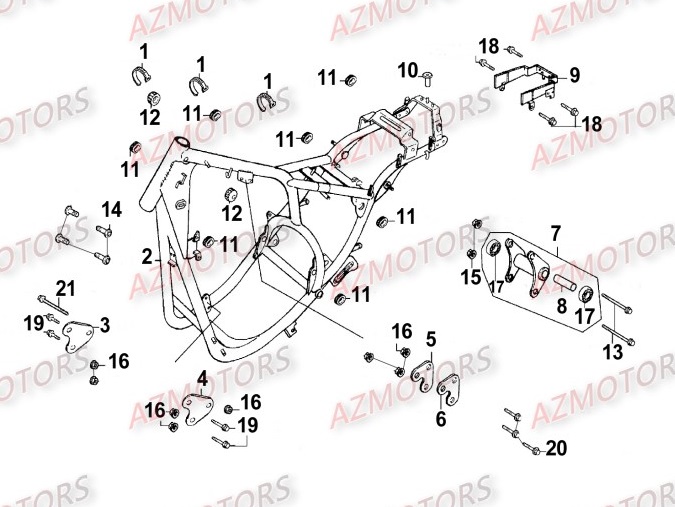 Chassis KYMCO Pièces_Moto_Kymco_ZING 125_II_4T