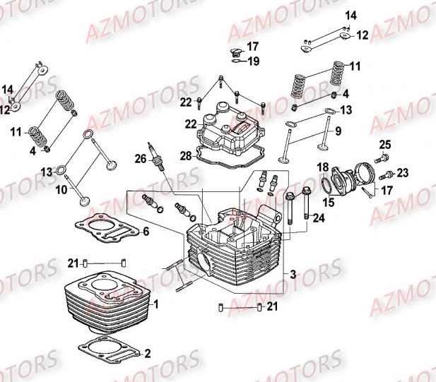 Culasse KYMCO Pièces_Moto_Kymco_ZING 125_II_4T