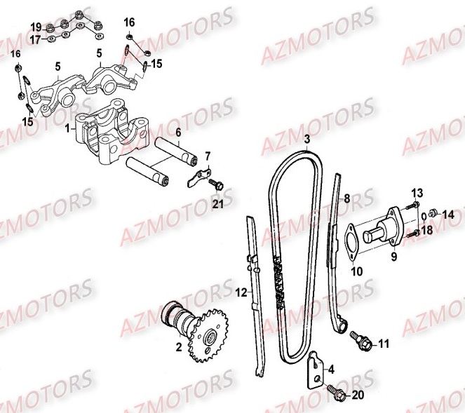 Distribution KYMCO Pièces_Moto_Kymco_ZING 125_II_4T