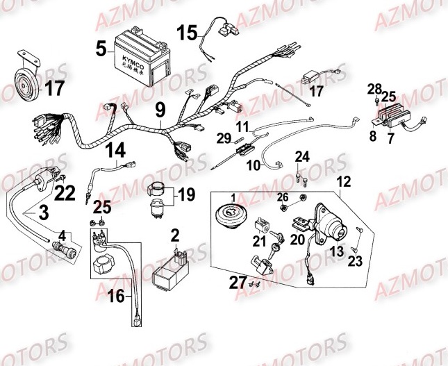 Equipement Electrique KYMCO Pièces_Moto_Kymco_ZING 125_II_4T