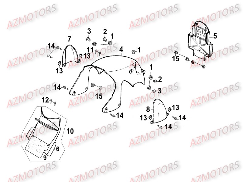 Garde Boue Arriere KYMCO Pièces_Moto_Kymco_ZING 125_II_4T