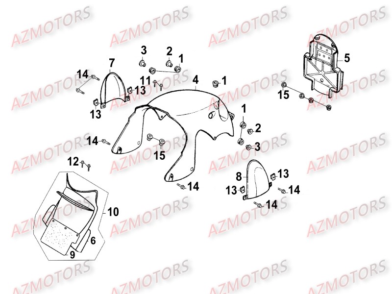 GARDE_BOUE_ARRIERE KYMCO Pièces Moto Kymco ZING 125II 4T EUROIII 