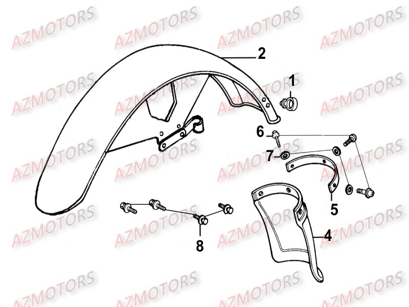 Garde Boue Avant KYMCO Pièces_Moto_Kymco_ZING 125_II_4T