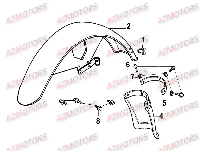 GARDE_BOUE_AVANT KYMCO Pièces Moto Kymco ZING 125II 4T EUROIII 