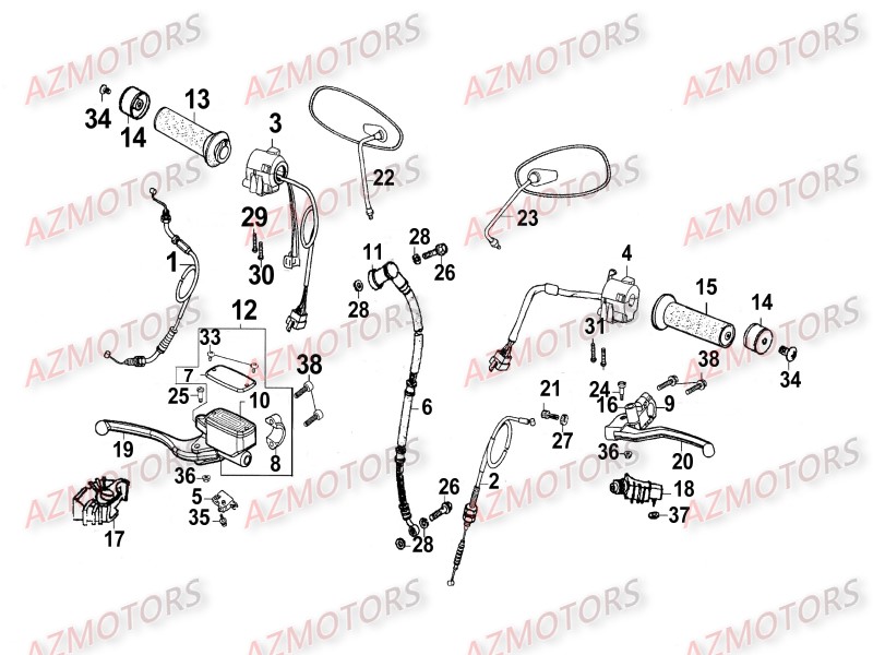 Guidon KYMCO Pièces_Moto_Kymco_ZING 125_II_4T
