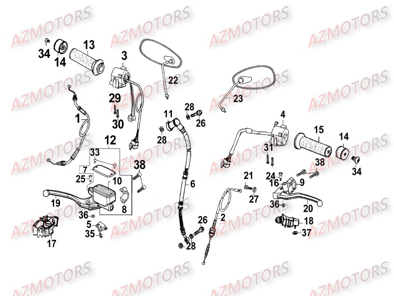 GUIDON pour KYMCO ZING 125 II