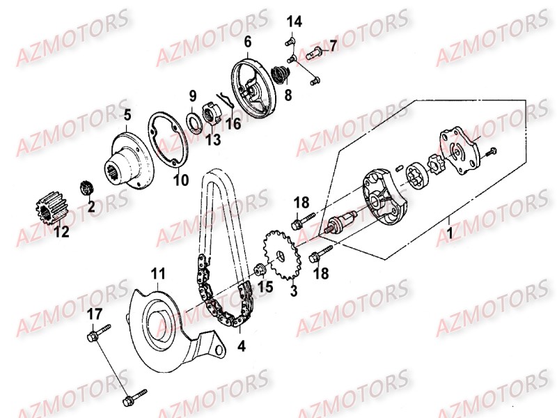 Pompe A Huile KYMCO Pièces_Moto_Kymco_ZING 125_II_4T