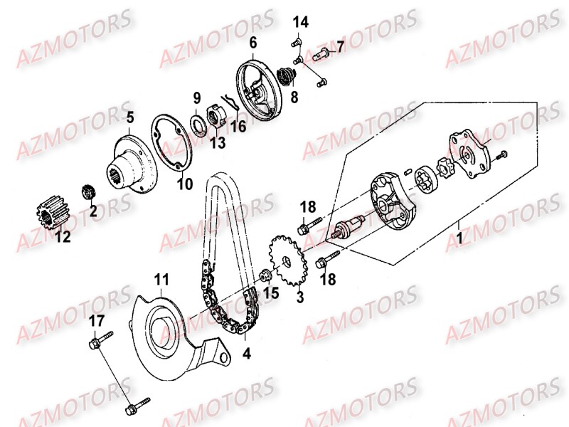 POMPE A HUILE pour KYMCO ZING 125 II